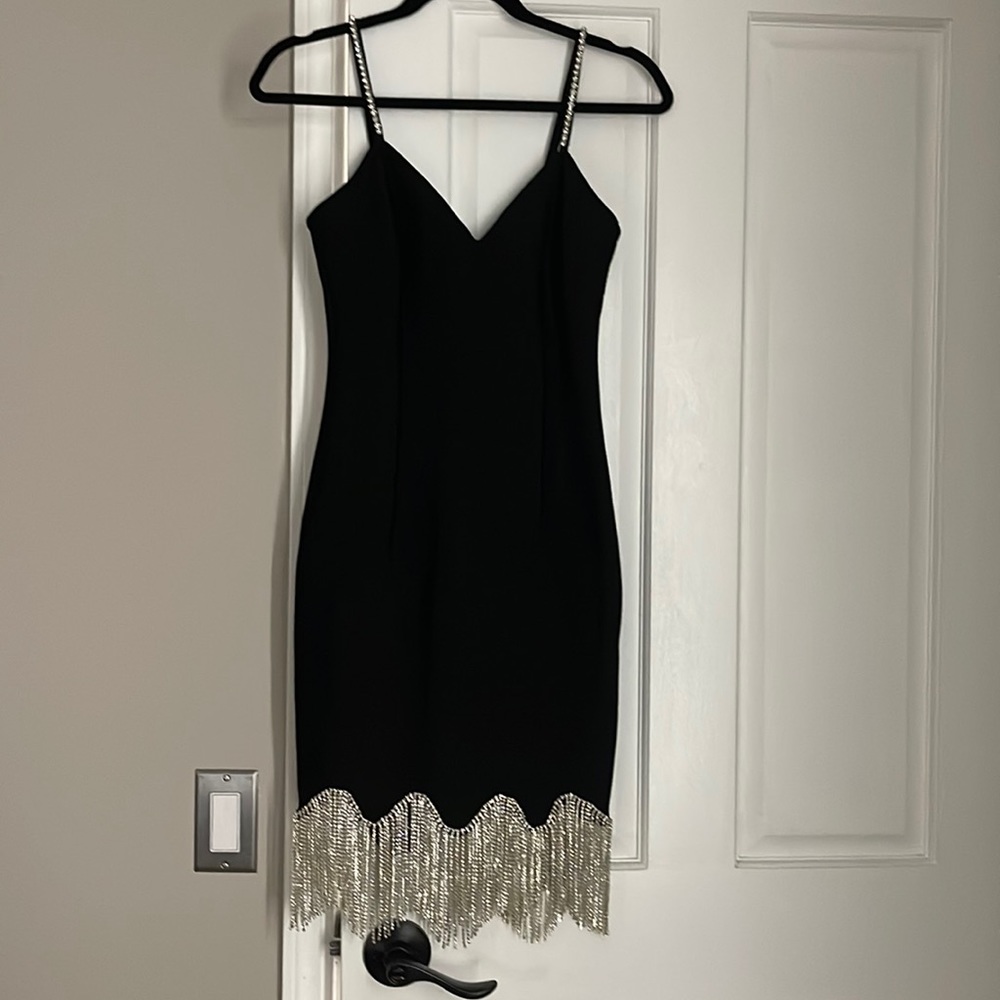 Bandage midi rhinestone in black size medium